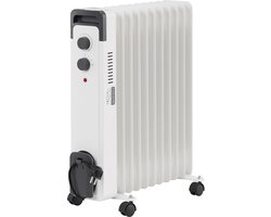 STAHLMANN Olieradiator ZR17 2500 Watt - Witte Elektrische verwarming energiebesparend tot 50 m² - Elektrische verwarming met thermostaat en 3 verwarmingsniveaus - Elektrische verwarming wit 2500 Watt