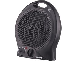 Tomado THF2001B - Ventilator kachel - Tot 24m² - 2 warmtestanden 1 ventilatorstand - Vrijstaand - Zwart