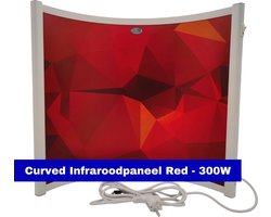 VH Verplaatsbaar infrarood paneel - Curved Red - 300W - Gerichte warmte - IP52 - Rode print - gebogen infraroodpaneel