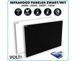 VOLT Infrarood Paneel 720W Zwart - Warmtepaneel - Verwarmingspaneel - Infrarood paneel badkamer - Infrarood paneel met thermostaat - IP54 - Afstandsbediening en appbesturing