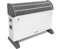 VONROC Elektrische kachel - Convectorkachel – 3 standen: 750W/1250W/2000W - Regelbare thermostaat- Verwarmt ruimtes tot 24m2 - Extra stevige behuizing – Geruisloos – Wit