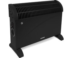 VONROC Elektrische kachel – Convectorkachel met ingebouwde radiator ventilator - 3 standen: 750W/1250W/2000W – Regelbare thermostaat – Verwarmt ruimtes tot 24m2 - Extra stevige behuizing - Zwart