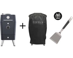 Everdure by Heston Blumenthal - K1 Houtskool Barbecue - Grijs - Aluminium - Edelstaal - Gepolijst Staal + hoes + gratis cadeau premium Everdure spatel