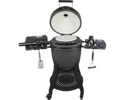 iQ Grills kamado - Barbecue - Large 22 inch - inclusief 20 accessoires - Carbon Black - Zwart