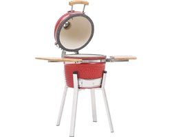 Kamado grill houtskoolbarbecue 76cm, keramisch, kleur rood