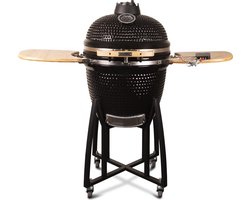 Patton - Kamado 21" - Premium Black - Keramische barbecue - incl. Bluetooth kerntemperatuurmeter - LED verlichting - Large - Compleet - Zwart