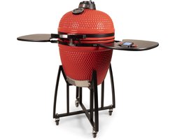 Patton - Kamado 21" - Premium Red Devil - Keramische barbecue - incl. Bluetooth kerntemperatuurmeter - LED verlichting - Large - Compleet - Rood