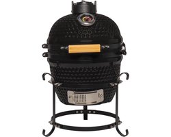 Patton Kamado Keramische Houtskoolbarbecue - 13" - Inclusief Heatdeflector - Mat Zwart