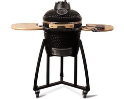 Patton Premium Kamado 16" Keramische Barbecue - incl. Bluetooth kerntemperatuurmeter en LED verlichting - Zwart