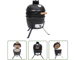 The Living Store Kamado Grill - Keramisch - Mini - 26.5 cm - Met ingebouwde thermometer