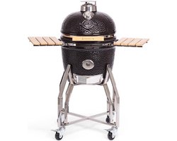 Yakiniku - Kamado - Medium - 16Inch - Inclusief Onderstel En Zijtafels - Houtskool - Kamado Grill - 41cm Grilloppervlak