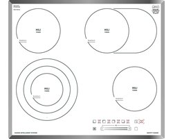 KAISER inbouw elektrische kookplaat KCT 6715 F W, keramische kookplaat wit glas, 4 kookzones
