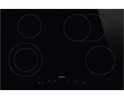 Smeg Universal SE384EMTD, Zwart, Ingebouwd, 80 cm, Keramisch, Glas, 4 zone(s)