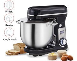 AB Shop - Keukenrobot - Keukenmixer - voedsel mixer - Blender - Stille motor - Crème ei garde - Deeg kneder - 6 snelheid standen - 1200 W - 6 liter capaciteit - Keukenmixer - Keukenmixer met kom - Keuken machine - Keukenmixer staand -Zwart