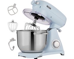 AREBOS Keukenmachine - 1800W - Keukenrobot - 6L - Keukenmixer - Foodprocessor - Roestvrij Stalen Mengkom - 6 Snelheden - Blauw