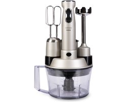 Goldmaster ELENAMAX - GM 7239R - Staafmixer - RVS - Keukenmachine - Keukenrobot - Blender - Silver - Zilver