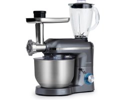 Keukenmachine multifunctioneel 2000W – Keukenrobot – Foodprocessor – Keukenmixer met RVS Mengkom – Incl. 15 Accessoires – Incl. Gehaktmolen en Blender 6.2L – Grijs – Vivid Green