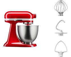 KitchenAid Standmixer - Mini mixer met kantelbare kop, accessoires en capaciteit van 3,3L - Rood