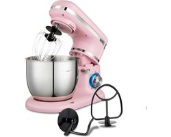 MOA Keukenmachine - 6 snelheden - Keukenrobot - 5L - Keukenmixer - 1000W - Roze