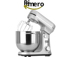 Primero - Keukenmachine - keukenmixer - foodprocessor - mixer - blender - keukenmachines - mixer met mengkom - mixers - 6L kom - Zilver