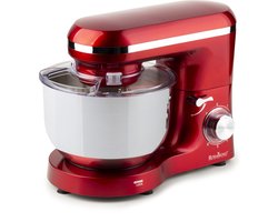 Rosmarino Keukenmachine - Mixer met Mengkom Keukenmachine - Keukenmachines - Keukenmixer - Mixer met Mengkom 5.5L - Keukenmixer met Mengkom - 1400W - Inclusief Garde, Deeg- en Menghaak - Rood