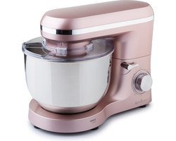 Rosmarino Keukenmachine - Mixer met Mengkom Keukenmachine - Keukenmachines - Keukenmixer - Mixer met Mengkom 5.5L - Keukenmixer met Mengkom - 1400W - Inclusief Garde, Deeg- en Menghaak - Roze