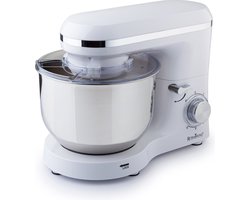 Rosmarino Keukenmachine - Mixer met Mengkom Keukenmachine - Keukenmachines - Keukenmixer - Mixer met Mengkom 5.5L - Keukenmixer met Mengkom - 1400W - Inclusief Garde, Deeg- en Menghaak - Wit