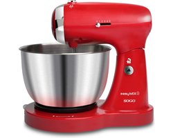 SOGO Keukenmachine - Keukenmixer met RVS Mengkom (3.2L) - Retro Design - Rood