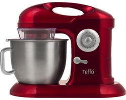 Teffo stand mixer - keukenmixer - rood - 7 liter - 10 standen - 1200 watt