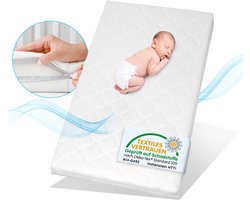 Stella Kindermatras - Huidvriendelijke Babymatras, Afneembare Hoes, Hoge Puntelasticiteit, Omkeerbaar Matras - 8 of 9cm hoog Baby- of Ledikantmatras van Koudschuim