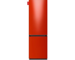 COOLER LARGECOMBI-FRED Combi Bottom Koelkast, E, 198+66l, Hot Rod Red Gloss Front