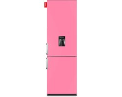 COOLER LARGEH2O-ABUB Combi Bottom Koelkast, E, 196+66l, Bubblegum Pink Satin All Sides, Handle, Waterdispenser