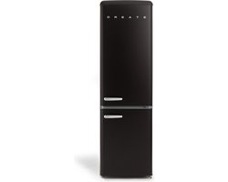 CREATE - Koelkast met vriezer - Combi koelkast - Capaciteit 244L - 3 verwisselbare planken - ECO Friendly - Zwart - FRIDGE STYLANCE