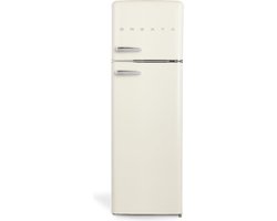 CREATE - Koelkast met vriezer - Combi koelkast - Capaciteit 246L - 3 verwisselbare planken - temperatuurbereik van tussen 0 °C en 10 °C - Vriezer - 18ºC - Gebroken wit - FRIDGE STYLANCE TOP