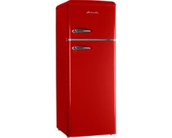 Helvetia Retro Koelvriescombinatie HRDPER206ER1 - Rood - 144 cm Hoog - Black Friday 2024 deal promotie