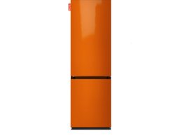 NUNKI LARGECOMBI-FORA Combi Bottom Koelkast, E, 198+66l, Gloss Bright Orange Front