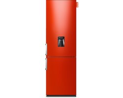 NUNKI LARGEH2O (Hot Rod Red Gloss All Sides) Combi Bottom Koelkast, E, 197+71l, Handle, Waterdispenser