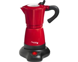 Bestron elektrische Espressomaker, Percolator met 360° Basis, voor 6 espressokopjes, 180 ml capaciteit, 480W, kleur: rood