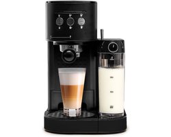 BluMill Koffiemachine - Pistonmachine - Incl. automatische melkschuimer - Mat Zwart