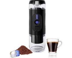 Caffe2go Presso XI - Draagbaar koffiezetapparaat - 110ml Reservoir - Gemalen Koffie & Koffie Capsules - 18 Bar - 12 Volt Draagbare Koffiezetter - Klein Koffiezetapparaat - Auto Koffiezetapparaat - Koffiezetapparaat Voor Op Reis