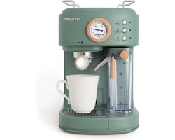 CREATE - Espressomachine - 20bar halfautomatische - Met melkreservoir - Kleur Sage - THERA RETRO PRO