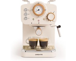 CREATE - Express Koffiemachine - Gemalen koffie - Espresso - Cappuchino - Machiato - Americano - THERA RETRO