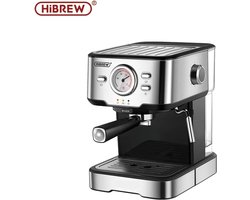 HiBrew® Koffie machine - Barista koffiemachine - Koffiezetapparaat - Koffiebonen - Cappuccino - latte macchiato - Ijskoffie - Inox zilver