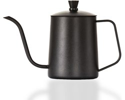 House of Husk Slow Coffee Ketel - Zwart - Pour Over Kettle - Gooseneck kettle - Heet Water Ketel - Coffeemaker - RVS - Cafetière - Pour Over - Koffie - 600 ml