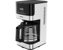 Inventum KZ812D - Koffiezetapparaat - 1,5 liter - 12 kopjes - Filter 1x4 - Glazen kan - Display met timer - Filterkoffie - RVS/Zwart