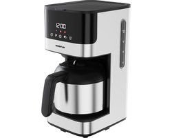 Inventum KZ818D - Koffiezetapparaat - 1,2 liter - 10 kopjes - Filter 1x4 - Thermoskan - Display met timer - Filterkoffie - RVS/Zwart