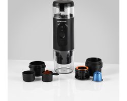 Koffiemaatje® XL | 125 ML | Draagbare Elektrische Koffiemachine | Matt Zwart | Reizen | Onderweg | 18 Bar | Oplaadbaar | Snoerloos | 8.700 MAh | Verwarmt Water | Koffiecups & Gemalen Koffie | Espresso & Lungo | 12V & 220V