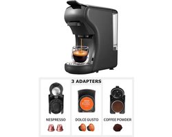 Luxe 3 in 1 Koffiemachine - Koffiezetapparaat - Koffie Automaat - Automatisch - Geschikt voor Nespresso, Dolce Gusto, Koffiepoeder - Zwart