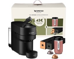 Magimix Nespresso Vertuo Pop + 20 capsules + Travel Mug – Koffiecupmachine - Liquorice Black