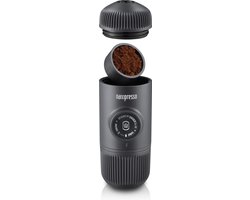 Wacaco Nanopresso - draagbare handmatige espresso machine - werkt zonder elektriciteit - meest veelzijdige add-on mogelijkheden - 18 bar - gemalen koffie - Zwart